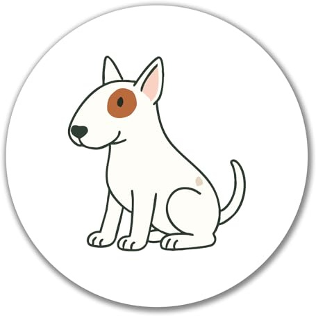 Huuraa Aufkleber Bullterrier Comic Bulli Geschenk | Dekoaufkleber 10cm rund Sticker Geschenkidee Dekoausticker