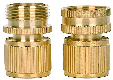 LLHCF Lot de 2 connecteurs rapides en laiton de 1,9 cm pour robinet de douche, jardin, cour, équipement d'arrosage