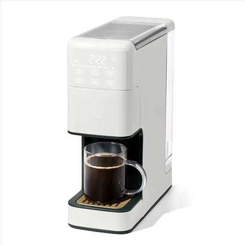 MPYJDTOI Programmierbare Einzelportions-Kaffeemaschine, White Icing