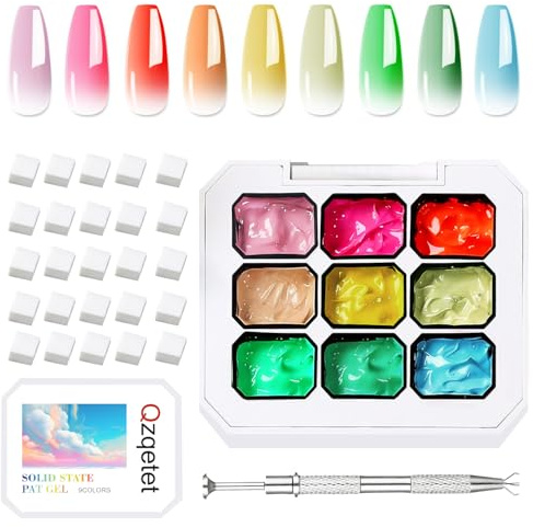 Gradient Painting Gel Set – 9 Farben UV LED Ombré Nagellack Farbverlauf Gel | für Aura & Blush Nail Art Anfängerfreundliches Gradient Set mit Schwämmchen für Zuhause & Salon