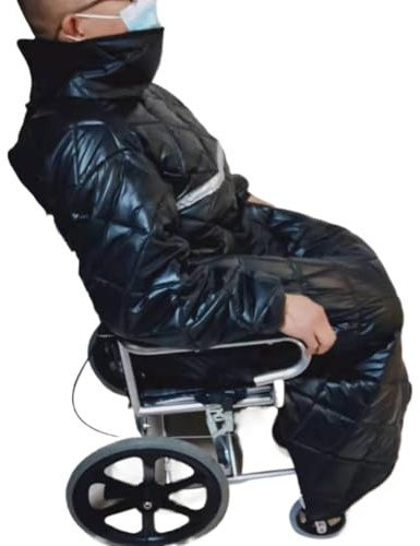 AYKNINGD Foldable Wheelchair Leg Cover Wheelchair Blanket Adult Waterproof Windproof Winter Full Body Warm, Wearable Cosy Cover With Sleeves Rain Coat Poncho For Users Protection