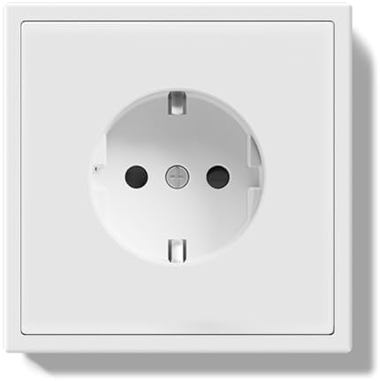BSEEDLIFE Enchufe Pared,Enchufe Pared Schuko de Empotrar 1 Gang,16A,Marco Para PC,Fácil Instalación,Garras Plegables,80 * 80mm Blanco