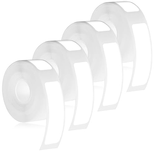 Nogeqi 4 Rollen Etiketten für Phomemo D30 D32 D35 Q30 Q30S Q31, 12 x 40 mm, Thermal Label Tape, Thermo Etiketten Rolle Etikettenband Ersatz Adaptiertes Etikettendruckpapier, 160 Bänder/Rolle