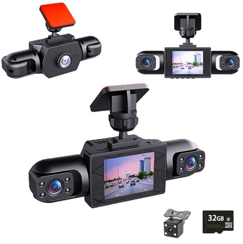 Full View Car Dashcam System, 360° Full View Car Dashcam System - 4 Channel Dash, 1080P Full HD Recording Car Dash Camera System with 32GB SD Card (Four lenses)