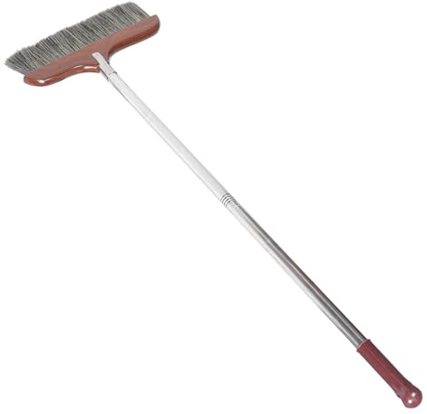 SOLUSTRE Long Handle Detachable Broom Dust Broom Soft Bristles Portable Wood Stainless Steel Lightweight Sweeping Tool for Picnic and Outdoor Camping