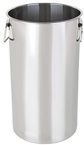 Beeketal 'BEE-14' Edelstahl Eimer mit 15 Liter Gesamtvolumen, poliert aus rostfreiem Edelstahl mit Tragegriffen, Abmessungen: Höhe 405 mm, Durchmesser: 230 mm