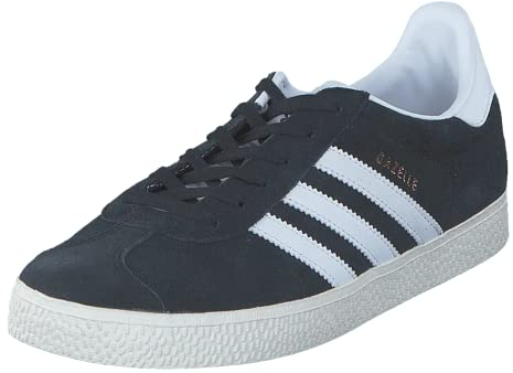 adidas Gazelle, Scarpe da Ginnastica Unisex - Bambini e ragazzi, Nero Core Black Footwear White Gold Metallic, 36 2/3 EU