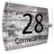 CS Printing House Number Sign Plaque Garden Glass Effect Acrylic Sign Door Plate Marble Wall Display 2 Part Branded Acrylic (Wooden surface)