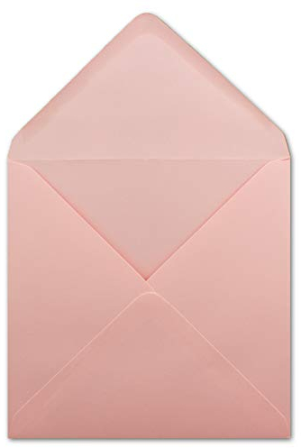 25 Quadratische Briefumschläge Rosa - 15,5 x 15,5 cm - 100 g/m² Nassklebung spitze Klappe - aus der Serie Colours-4-you - Glüxx-Agent