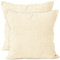 Encasa XO Chenille Kissenbezüge Set von 2 | Natural - (20x20) (50x50 cm) | Dekorative Akzent Quadratische Wurfkissenbezüge Für Couch, Heimdekoration, Sofa