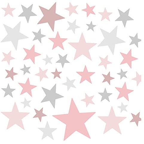 Little Deco 60 Sterne rosa Set Wandtattoo Baby Kinderzimmer Wandsticker DL681-Z1