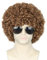 Topcosplay Unisex Afro Perücke 70er Jahre Funky Hippie Perücke, Kurz Lockig Herren Perücke Hellbraun Lockenkopf für Fasching Kostüm Halloween (B-Hellbraun)