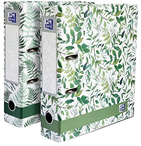 Oxford A4 Lever Arch Files, Leaves Design, Pack of 2 Heavy Duty Folders