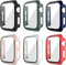 Haojavo 6er Pack Hard PC Schutzhülle für Apple Watch Serie 9 Serie 8 Serie 7 41mm, iWatch Hülle Mit Glas Displayschutz, schutzfolie gehärtetem Glas Gesamtblasenfreie Abdeckung für iWatch-Zubehör