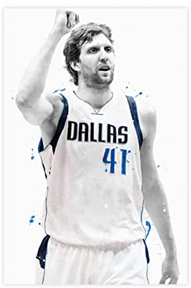 TSALF Bilder Wohnzimmer Modern Kein Rahmen Dirk Nowitzki Poster Basketball Foto 7 Leinwand Schlafzimmer Wandkunst Bild Druck Büros Raumdekoration Geschenke 60x90cm