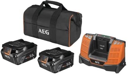 AEG 18 V Pro18V Akku-Starterset, SETLL1850SHD, 2x5 Ah, Zwei Akkus und Ladegerät