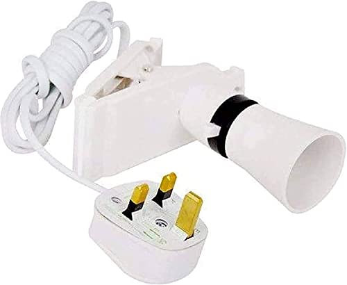 LUXE DIVA Clip Desk Lamp Holder UK Plug Light Bulb Socket Base with Switch, Scratch Free Clip & 2M Cable Fixed Portable On The Desk Table Socket Pin Bulb Holder Ideal for Lighting at Home, & Shop