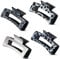 Hair Claws 4 pcs Claw Clip Set Rectangle Retro Silver Metallic Animal Print Claw Hair Clips For Girls Women Medium To Large Size 8.5cm