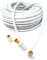 DRUT 30m TV RF Male to Male Aerial Antenna Coaxial Cable With Female to Female Coupler, Gold Connectors 75 ohm, 3C2V 99ft White
