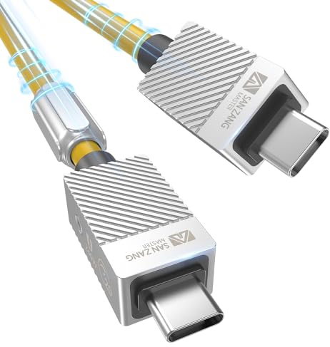 Câble 240 W USB-C vers USB-C pour transfert de données Thunderbolt 2 (0,5 m) 20 Gpbs, câble d'affichage 4K Type-C compatible avec Thunderbolt 2 USB 3.2GEN 2 pour appareils Type-C, Jaune