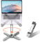 Moallia Support pour ordinateur portable avec base rotative à 360°, support en métal pour travail collaboratif, entièrement pliable pour un rangement facile, s'adapte à tous les MacBook, ordinateurs