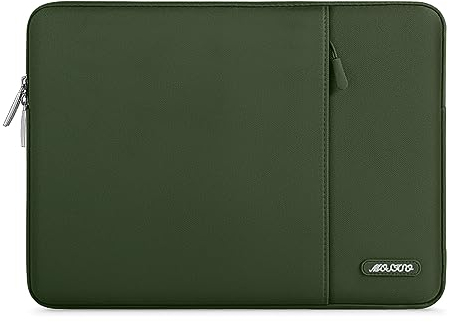 MOSISO Laptop Sleeve Hülle Kompatibel mit MacBook Air/Pro,13-13,3 Zoll Notebook,Kompatibel mit MacBook Pro 14 M3 M2 M1 Chip Pro Max 2024-2021, Polyester Vertikale Stil Laptoptasche, Armeegrün