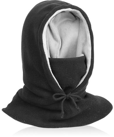 Funmo Winter Sturmhaube Dickes Fleece mit Kapuze Winddichte Vollgesichtsmaske, Warme Sturmhaube für Winter Sport und Outdoor Fleece Motorradmasken Halswärmer Nackenschutz Mützen