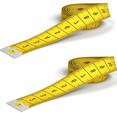 2 Bände Maßband Körpe 200cm/79 Zoll, Schneidermaßband Doppelseitige Measuring Tape Flexible Bandmaß Massband Schneider Mit Knopf Umfangmaßband Für Haushalte Handwerker Schneider