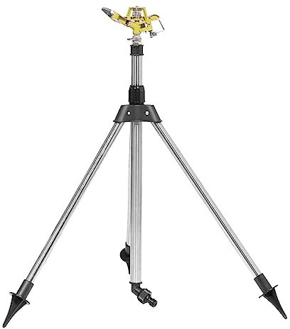 Aspersor De Trípode Giratorio, Aspersores De Jardín con Trípode Telescópico, Aspersores De Riego Automático, Trípode De Aspersor De Césped para Áreas De Jardines Grandes, Tierras De Cultivo, Césped Y