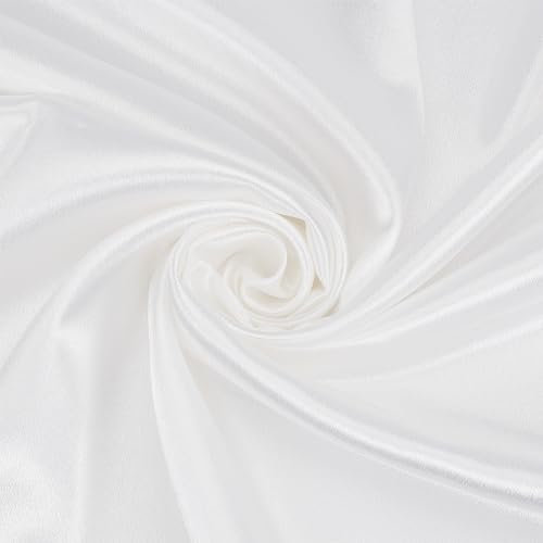 BENECREAT 100x150 cm Weißer Satin-Fotohintergrund Aus Seide, Nahtloser Stoffhintergrund Aus Polyestermaterial Für Waren, Kunsthandwerk, Schmuck, Kosmetik-Fotoshooting, 0.5mm Dick