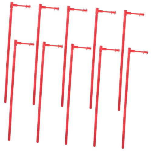10 Ensembles De Tiges De Moulin À Vent en Plastique Rouge BâTons De Bricolage DIY Accessoires De Jardin pour CréAtions PersonnaliséEs