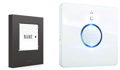 m-e Funkklingel BELL-531 Anthrazit mit Sender und Empfänger für 1-Familienhaus | Erweiterbare kabellose Türklingel mit 300 Meter Reichweite | Türglocke für Batteriebetrieb