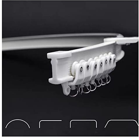 Vorhangschiene,Gardinenschiene 3m 6m 8m. Flexible Deckenoberteil montierte Vorhang-Spur-Schiene gerade Gleitfenster Balkon Kunststoff biegbare Wohnkultur-Zubehör (Color : 6M set, Size : Top clamping