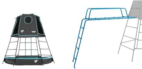 TP Toys Explorer Metal Climbing Frame & Monkey Bar Attachment Jungle Gym Outdoor & Garden Den, Adventure Playmat & Cargo Net Entrance Gardens, Outdoor Toys For Kids, Suitable For Kids Aged 3-12 Years