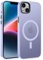 ORDA Hülle für iPhone 14 6,1 Zoll Kompatibel mit MagSafe,Magnetisch für iPhone 14 Case Durchscheinende Matt Handyhülle Rückseite Dünn Stoßfest Schutzhülle Hellviolett