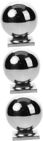 jojofuny 3pcs Fence Capping Rail Guardrail Post Cover Steel Ball Replacement Hand Railing Balls for Gates Fencing Easy Install