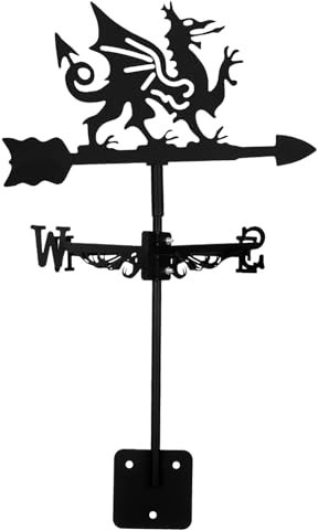Sosoport Wind Vane Weathervanes for Garden Dragon Weather Decorative Weather Garden Weather Weather Decoration Lawn Weather Wind Direction Indicators Metal Iron