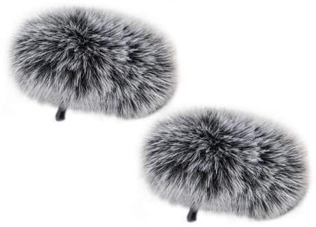 FLYAMAPIRIT Microphone Windscreen for DJI Mic 2, Furry Windscreen Compatible with DJI Mic 2, Fur Microphone Cover, Pop Filter, Sound Insulation (2 Pack) (2 Stück-Grau)