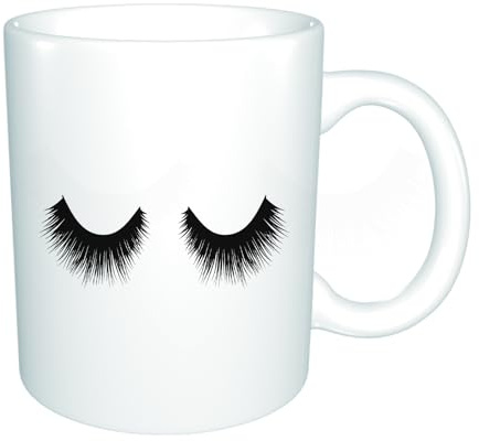 YFHJV Grosse Kaffeetasse - Bürotasse - Tasse Keramik Kaffeetassen Große 11oz - teetasse groß - cappuccino tassen - Wimpern-Vektor-Symbol Wimpern-Vektor