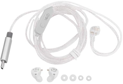 Jenngaoo Écouteurs Gaming Filaire, Casque Intra Auriculaire HiFi Carte Son Intégrée Micro Détachable Câble 2 Broches 0.78mm Type C Isolation Bruit pour Musique Jeux Chanteurs