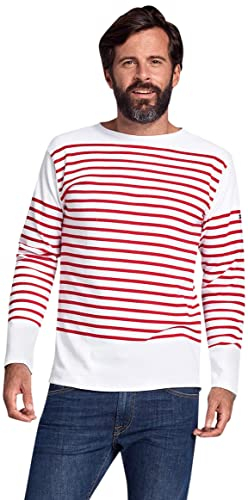 Armor Lux Herren Marine-Stil Amiral aus Dicker Baumwolle T-Shirt, Weiß/Braise, XXL