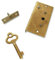 Creative Deco Serrure Dorée + Clé de Rechange | 40x22x7mm | Or Vintage | Set Supplémentaire pour Nos Boîtes Verrouillables | pour Boite a Bijoux, Boite de Rangement, Coffre, Caisse, Coffret, Trésor