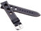 RIOS1931 Unisex Uhrenarmband Juchtenleder Modell Kaluga 20 mm Schwarz