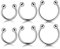 PiercingJak 1.2mm Septum Piercing Titan Hufeisen Ring 6mm 8mm 10mm Ohr Helix Lippe Nase Piercing Set Circular Barbell Ohrpiering Punk Schmuck Unisex, Silber