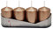 4er Tray Stumpenkerzen Bronze lackiert, Größe ca. 50 x 80 mm Adventskerzen Weihnachtskerzen Säulenkerzen