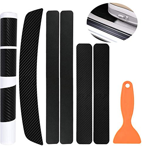 6 Stück Auto Einstiegsleisten Aufkleber,Universal Autotür Schutz,Anti Scratch Abdeckung,Autotür Schutz Kratzfeste,Auto Einstiegsleisten Carbon Faser Aufkleber,Anti Scratch Abdeckung (A)