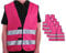 4business 4 Stück Signalweste magenta für Erwachsene Größen S - 3XL Polyester waschbar Sicherheitsweste 4er Set (S/M)