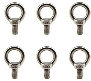 Lot de 6 anneaux de levage en acier inoxydable 304 M10 avec filetage standard