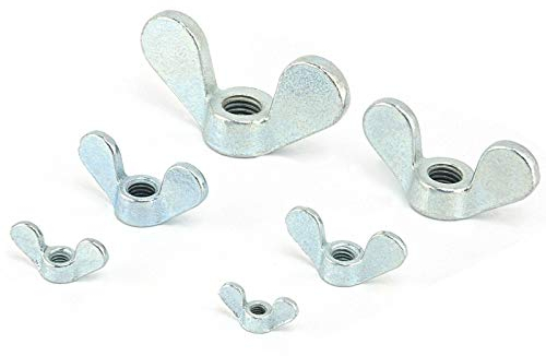 50 Stück Flügelmuttern/Größe: M6 / Rund/Deutsche Form/Material: Galvanisch verzinkt Stahl/Schmetterlingsmutter/Handspannmutter