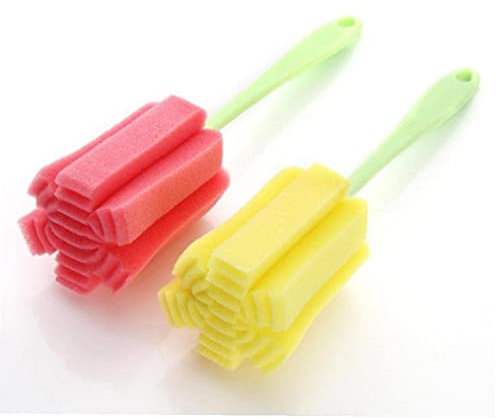 TOSSPER 1pc Water Bottle Brushes Sponge Coffee Cup Brush Long Handle Wine Glass Tea Glass Cleaner Kitchen Cleaning Tool